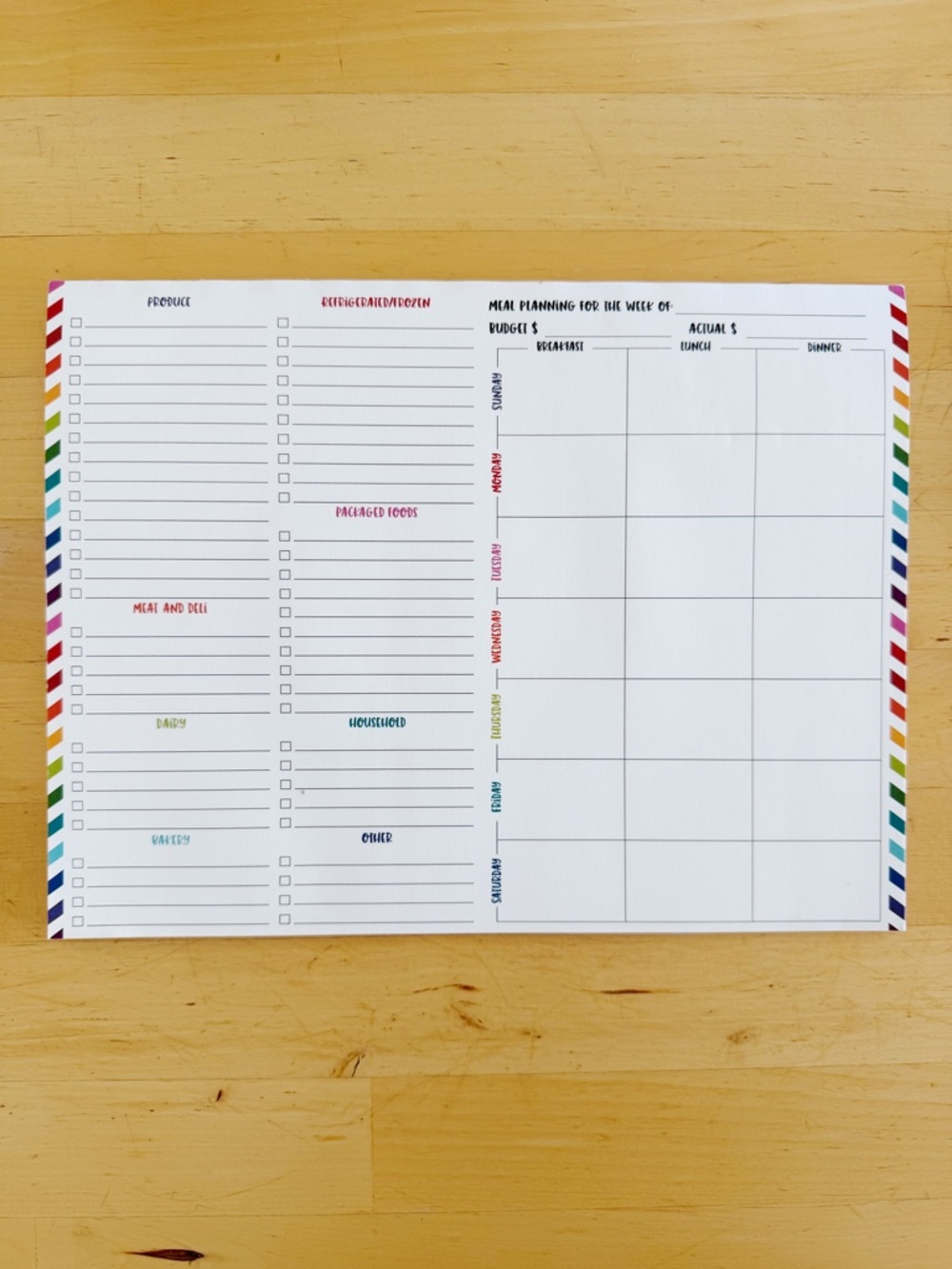 Weekly Meal Planning Grocery Shopping Sheets - New